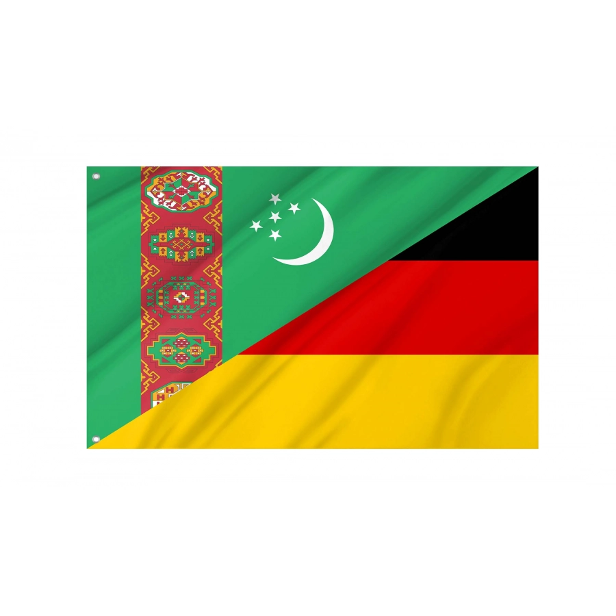Turkmenistan - Germany Friendship Flag for Indoor & Outdoor Use, TMDE