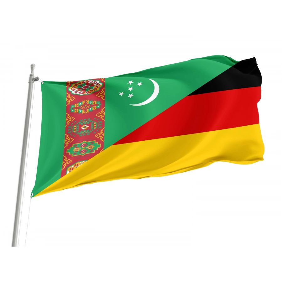 Turkmenistan - Germany Friendship Flag for Indoor & Outdoor Use, TMDE