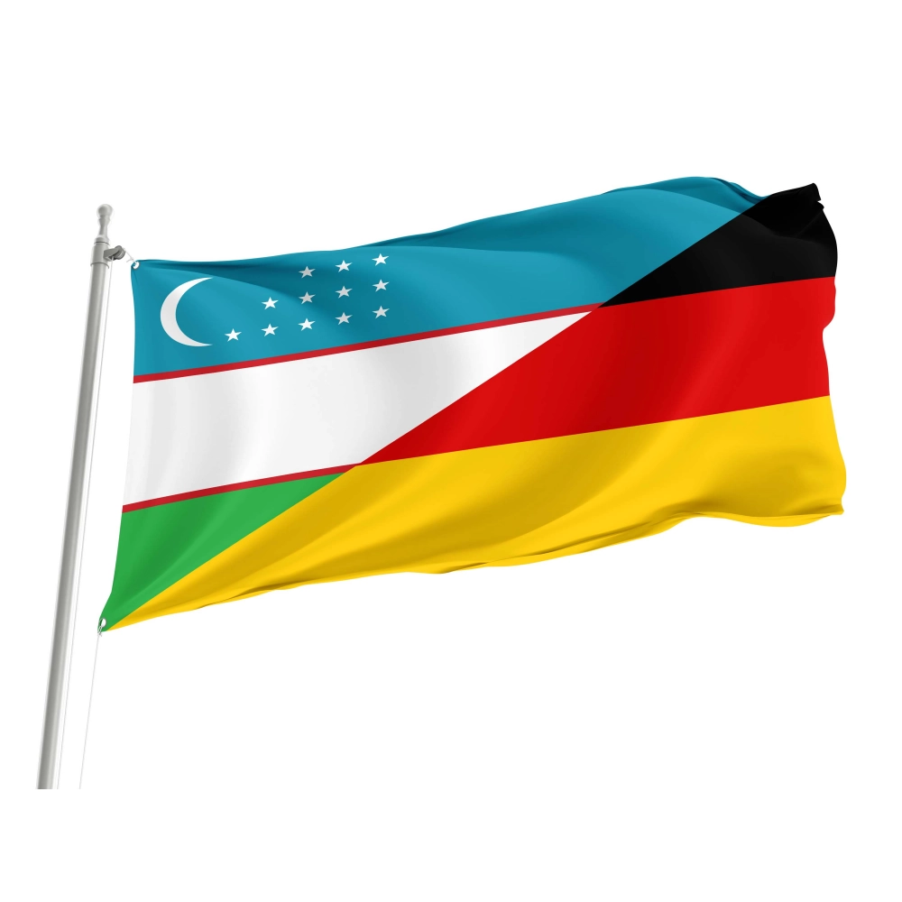 Uzbekistan - Germany Friendship Flag for Indoor & Outdoor Use