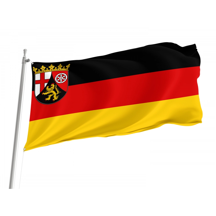 Rheinland-Pfalz Flag, Unique Design Print - High Quality Rhineland-Palatinate for Indoor and Outdoor Use
