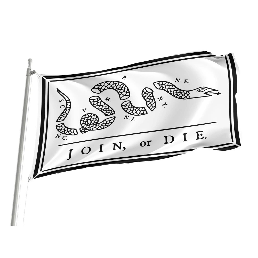 Join or Die Franklin Flag for Indoor & Outdoor Use