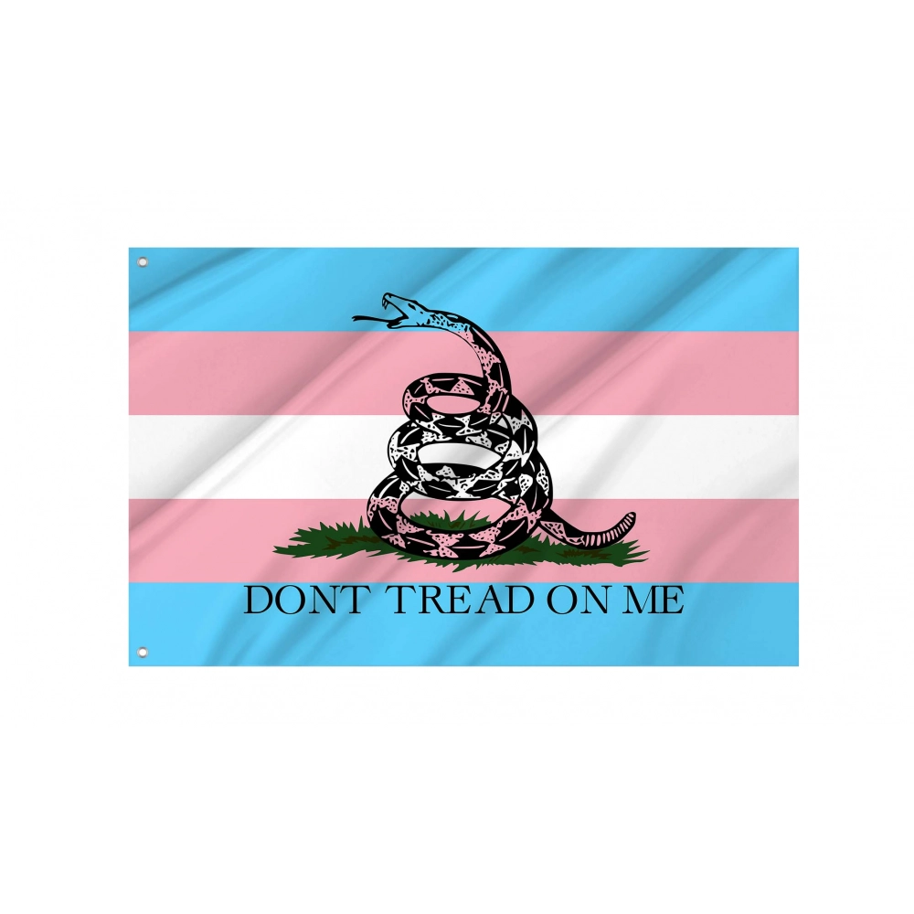 Trans Gadsden Flag for Indoor & Outdoor Use