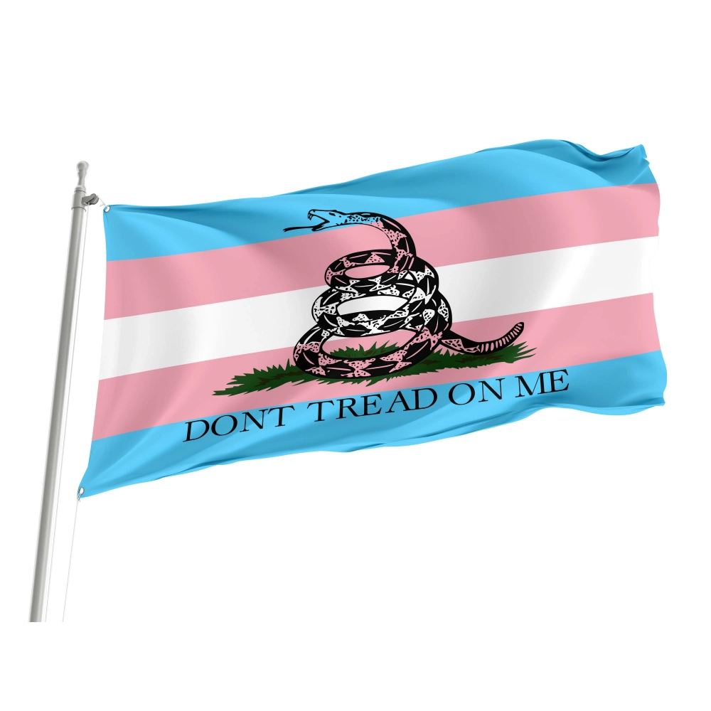 Trans Gadsden Flag for Indoor & Outdoor Use