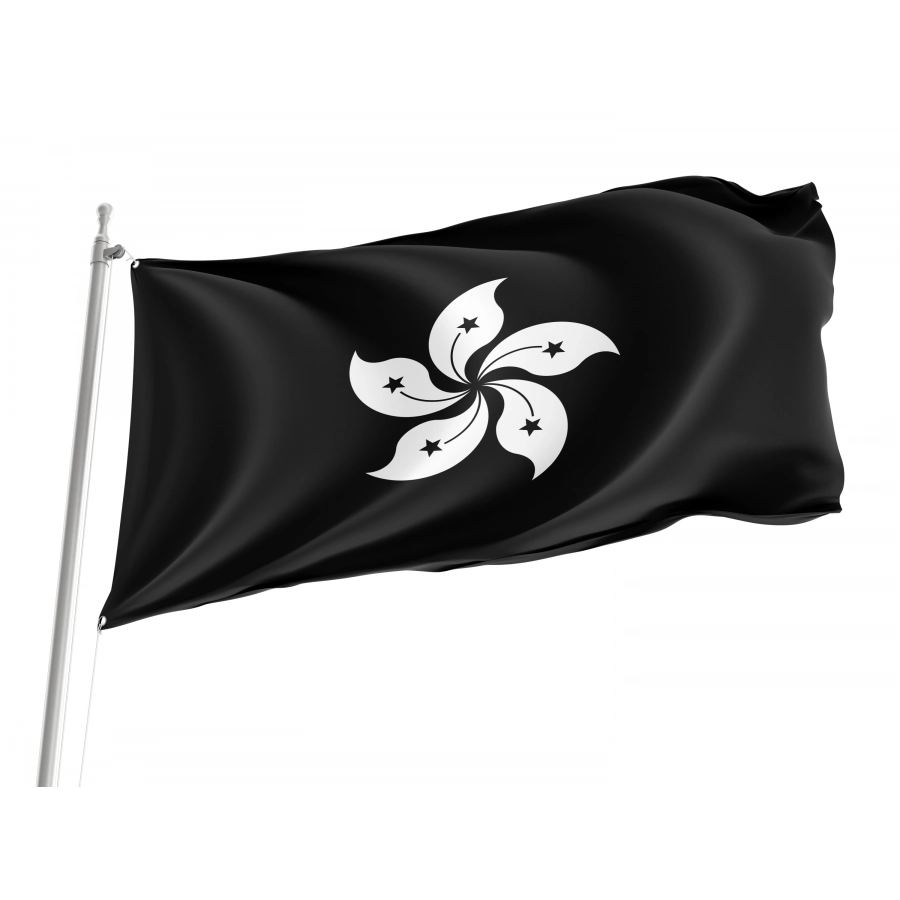 Flag of Black Bauhinia, Patriotic Flags, Unique Design Print, Flags for Indoor & Outdoor Use