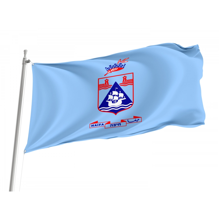Flag of Municipality of Haifa, Patriotic Flags, Unique Design Print, Flags for Indoor & Outdoor Use