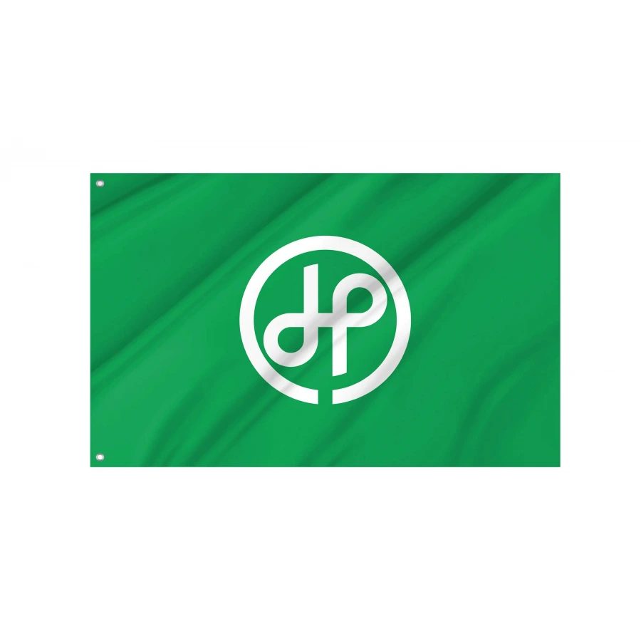 Ichinomiya Chiba municipal flag with white Ichi and Mi emblem