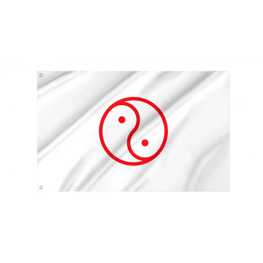 Isesaki Gunma municipal flag with red magatama emblem