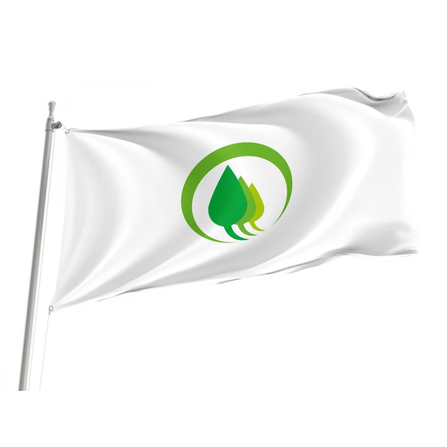 Midori Gunma municipal flag with white three-tree emblem on green field