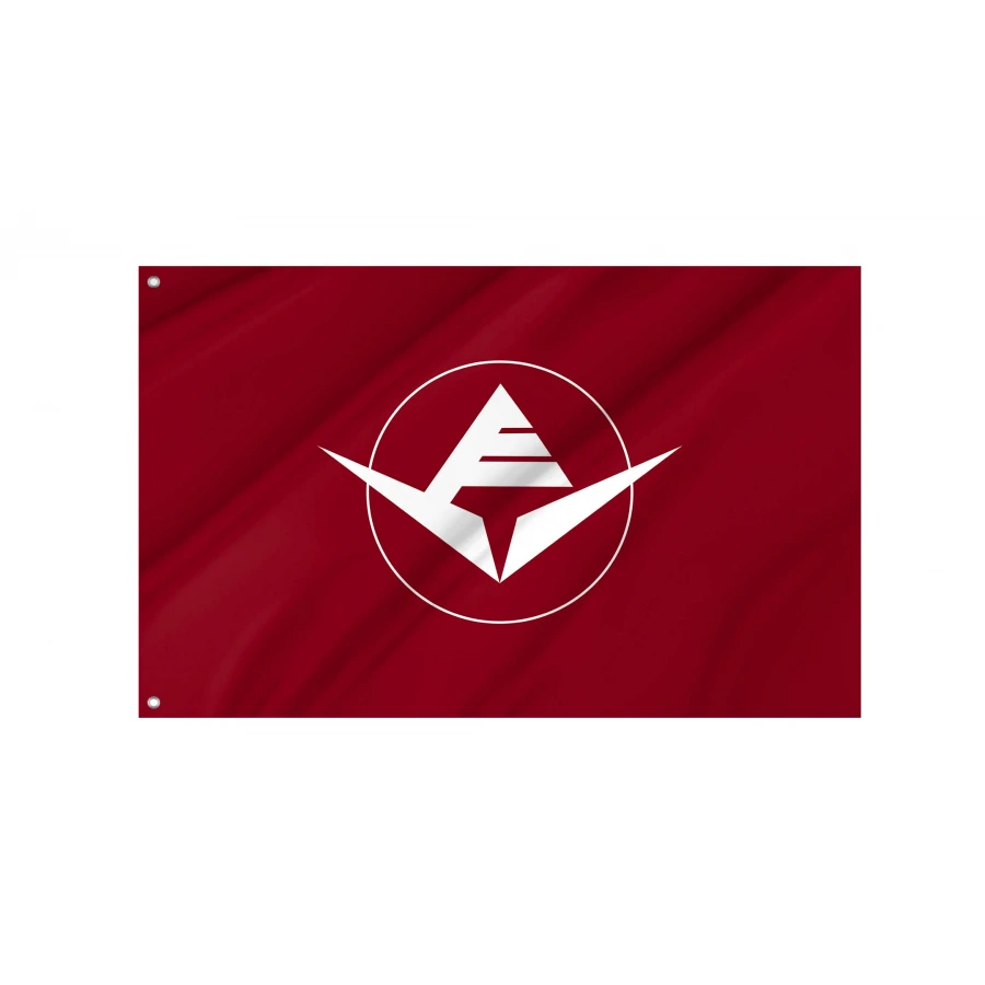Naganohara Gunma municipal flag with white flying bird emblem on maroon field