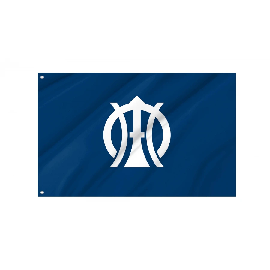 Sakae Chiba municipal flag with white Sakae kanji emblem