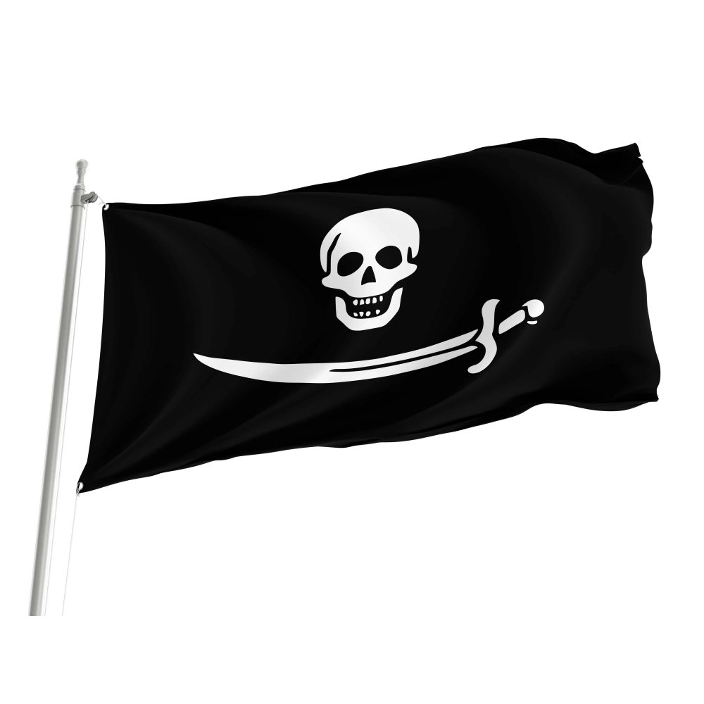 Jolly Roger flag of pirate Bartholomew Roberts for Indoor & Outdoor Use
