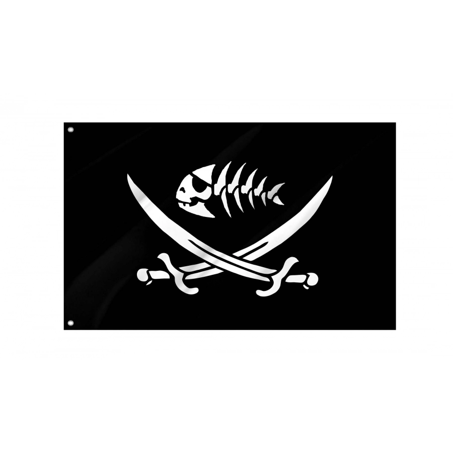 Pirate Fish Flag with Swords for Indoor & Outdoor Use, PIRATE39