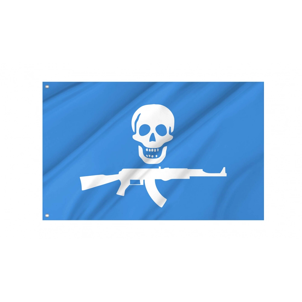 Somali Pirates Blue Flag for Indoor & Outdoor Use