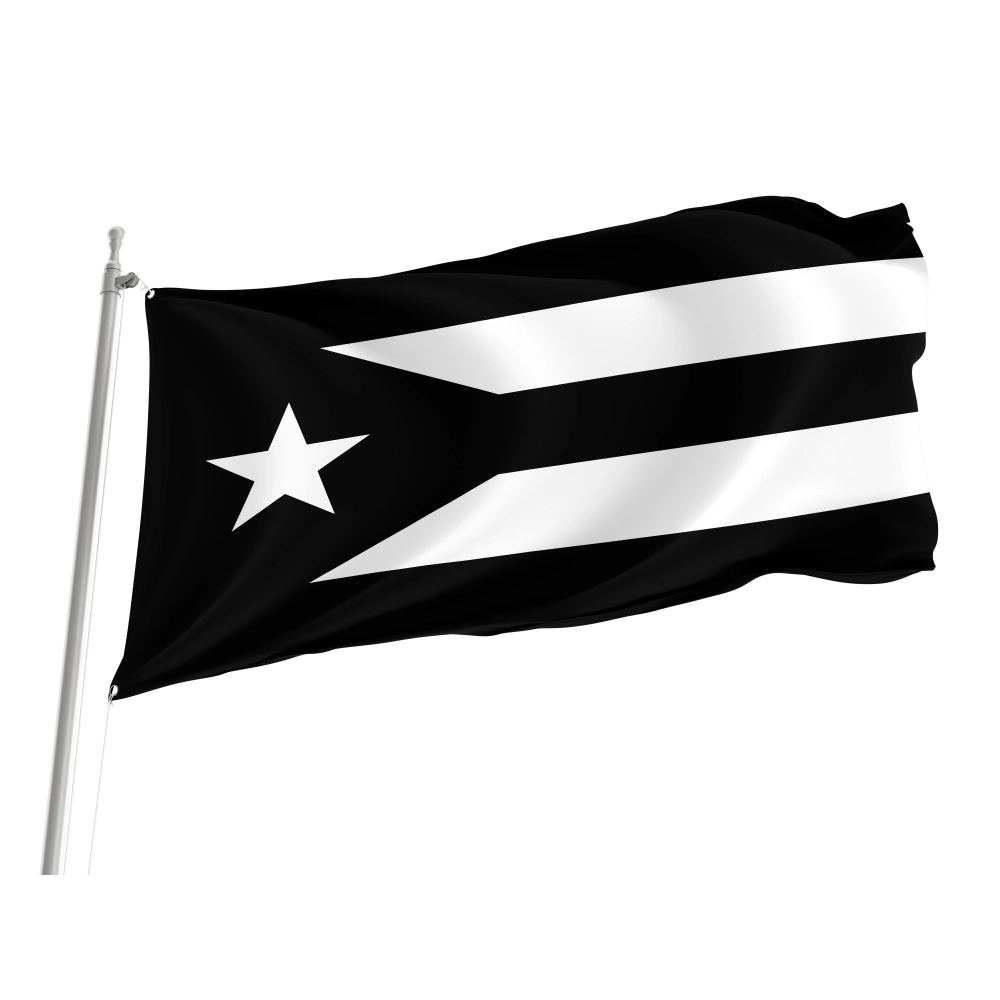 Puerto Rico Black and White Flag for Indoor & Outdoor Use