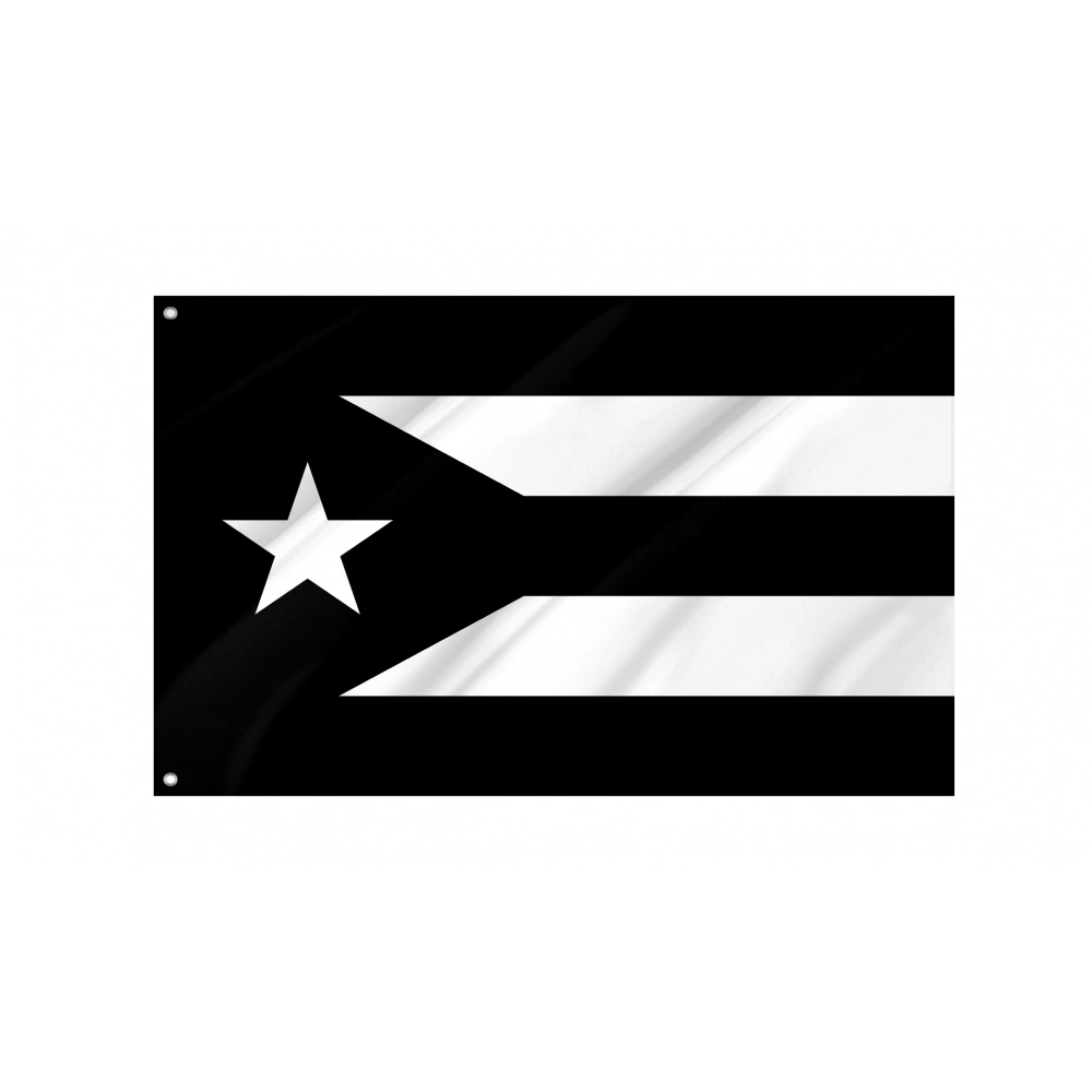 Puerto Rico Black and White Flag for Indoor & Outdoor Use