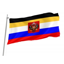 Russia Combined Tricolor with Imperial Coat of Arms Flag