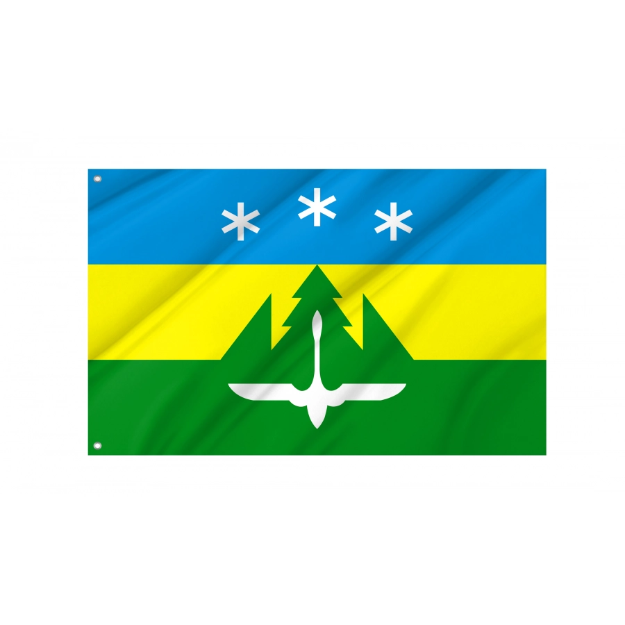 Flag Of Khanty-Mansiysk, Unique Design Print, Flags For Indoor & Outdoor Use - High Quality Russia for Indoor and Outdoor Use