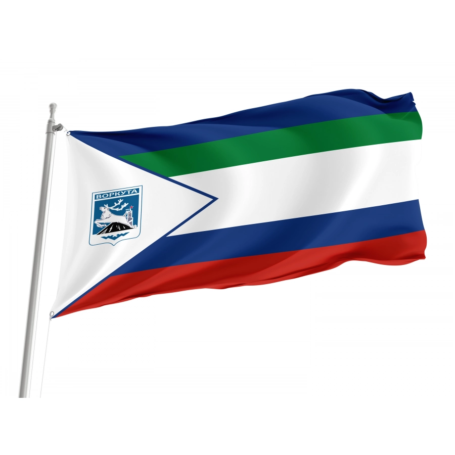 Flag Of Vorkuta, Patriotic Flags, Unique Design Print, Flags For Indoor & Outdoor Use - High Quality Russia for Indoor and Outdoor Use
