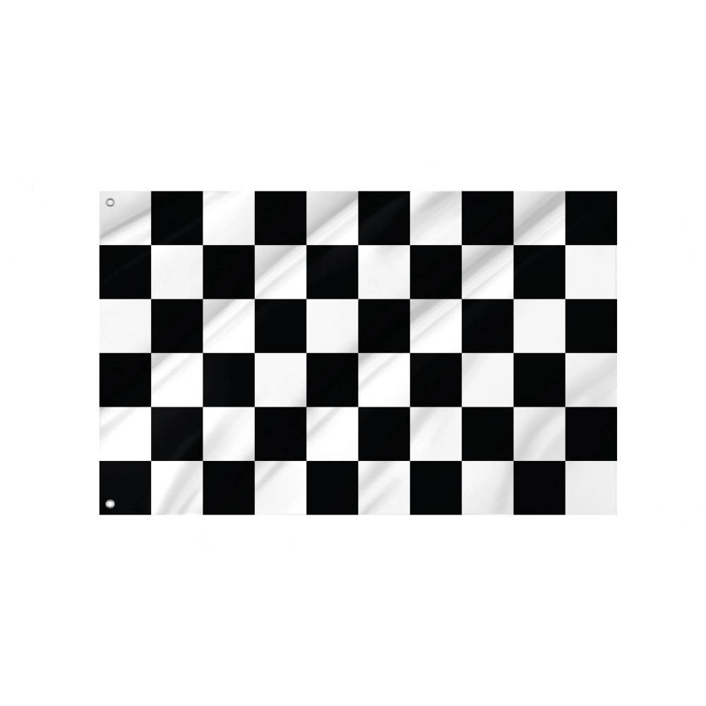 Checkered Racing Black White Flag for Indoor & Outdoor Use