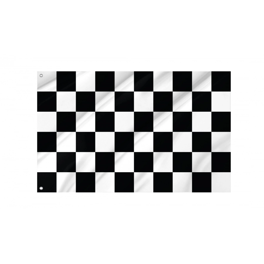 Checkered Racing Black White, Patriotic Flags, Unique Design Print, Flags for Indoor & Outdoor Use