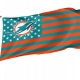 Miami Dolphins USA American Nation Stripes Flag for Indoor & Outdoor Use - Imagine 1