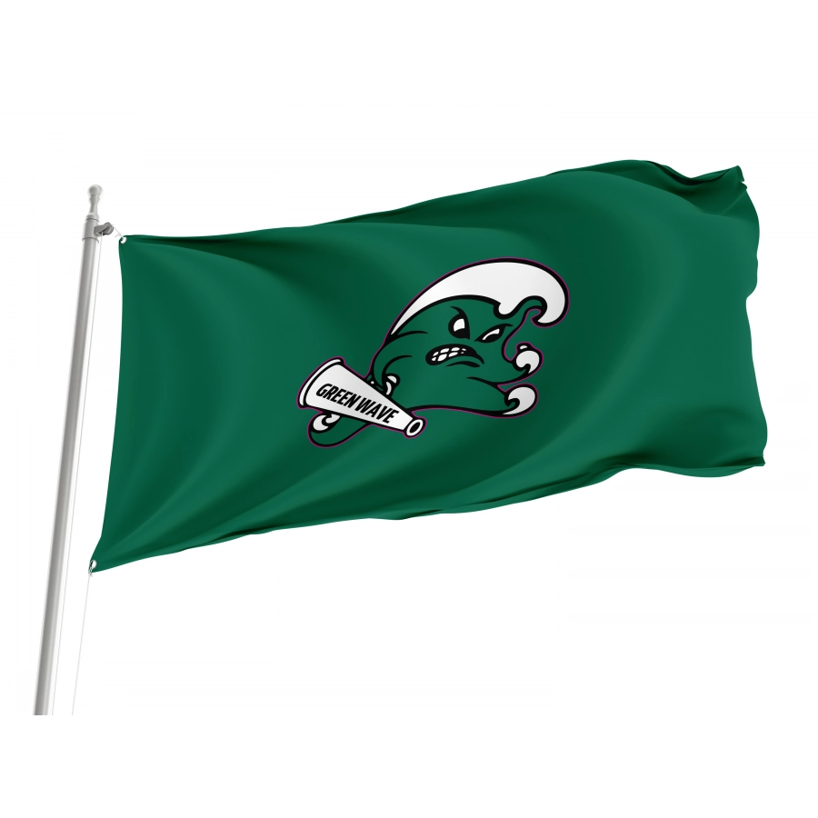 Flag of Tulane Green Wave, Unique Design Print, Flags for Indoor & Outdoor Use