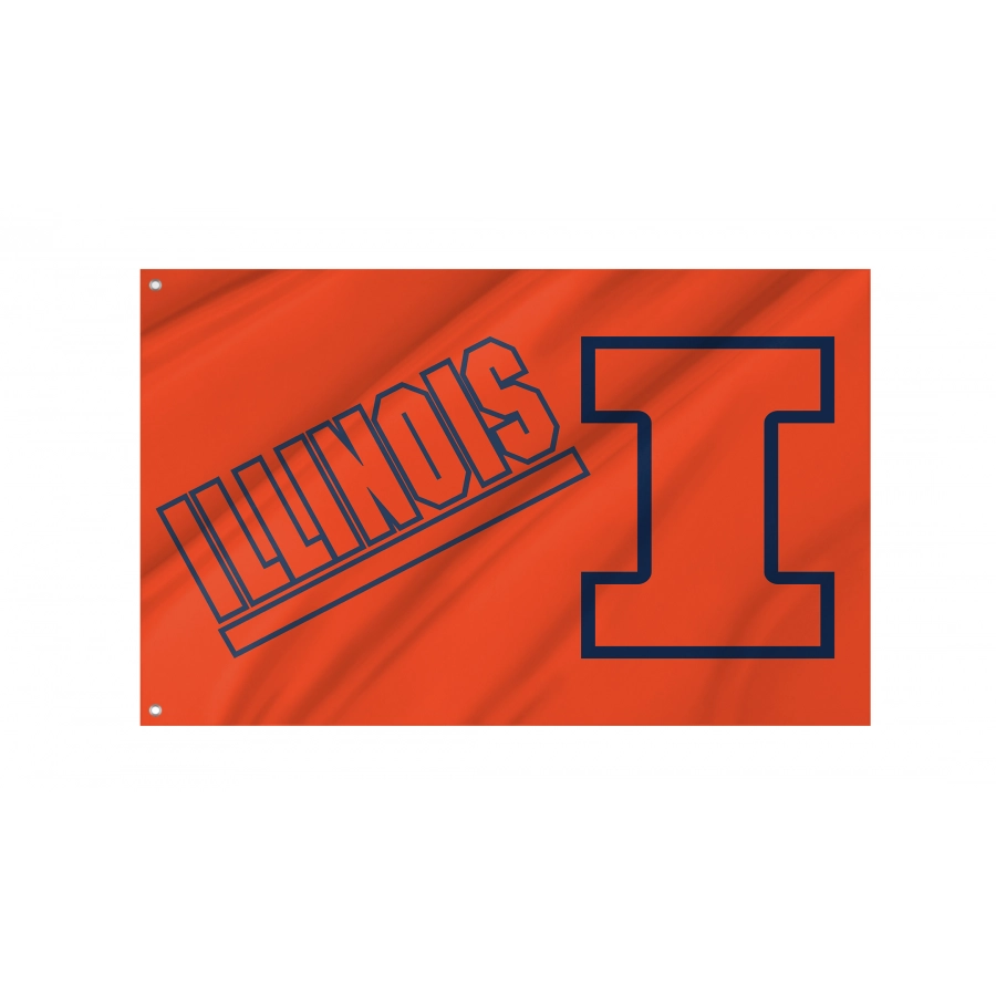 Flag of Illinois Fighting Illini, Unique Design Print, Flags for Indoor & Outdoor Use