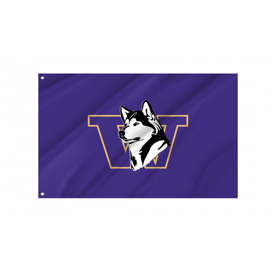 Flag of Washington Huskies, Unique Design Print, Flags for Indoor & Outdoor Use