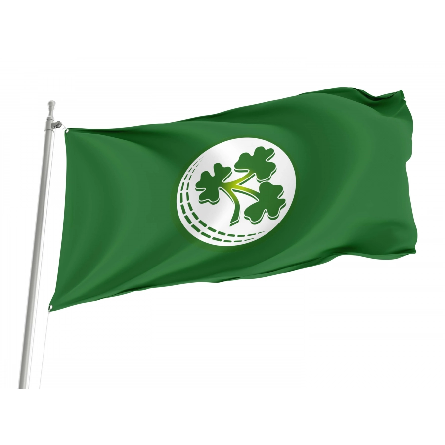 Ireland Cricket Flag - vibrant colors, double-stitched edges, outdoor and indoor use