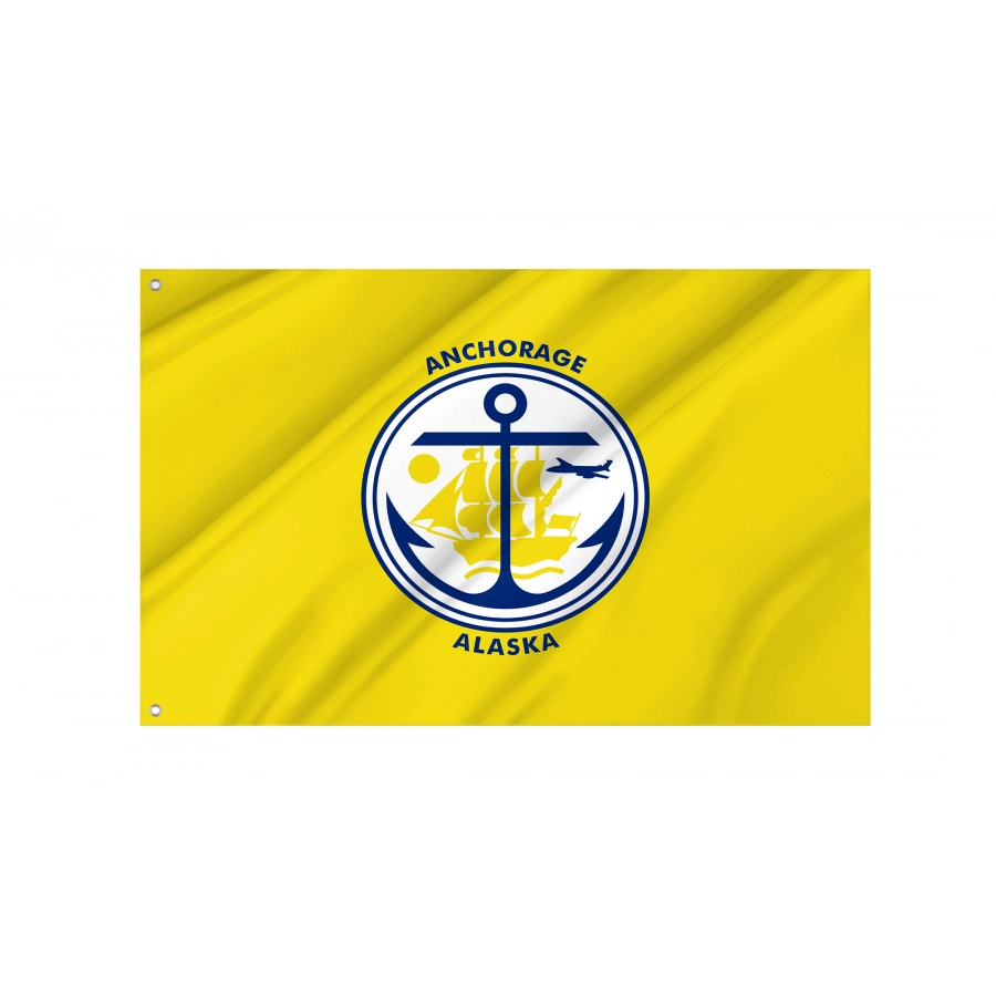 Flag of Anchorage, Alaska, Patriotic Flags, Unique Design Print, Flags for Indoor & Outdoor Use