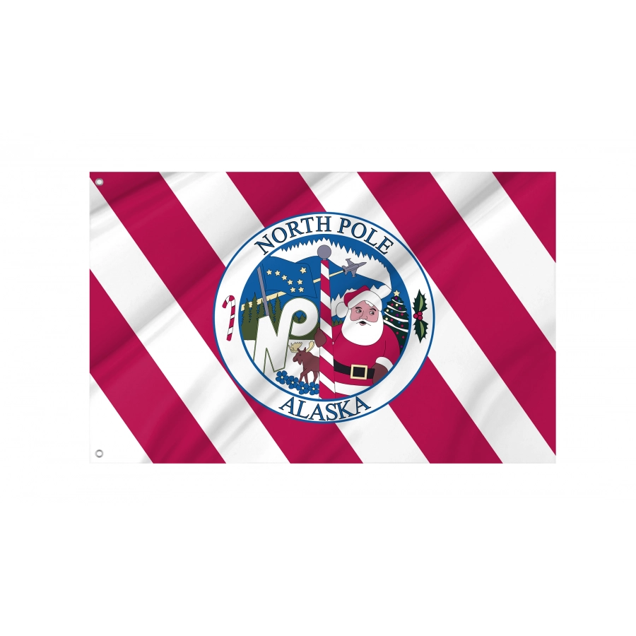 Flag of North Pole Alaska, Patriotic Flags, Unique Design Print, Flags for Indoor & Outdoor Use
