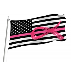Breast Cancer Awareness Ribbon Flag for Indoor & Outdoor Use