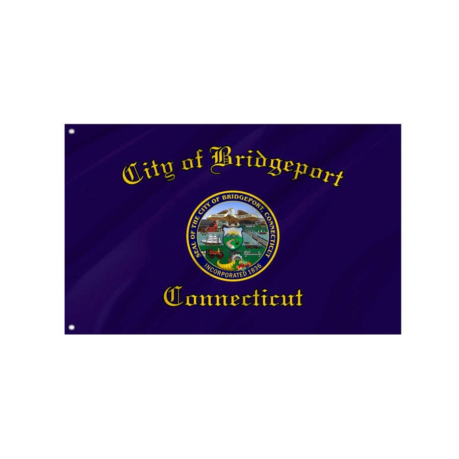 Flag of Bridgeport, Connecticut, Patriotic Flags, Unique Design Print, Flags for Indoor & Outdoor Use