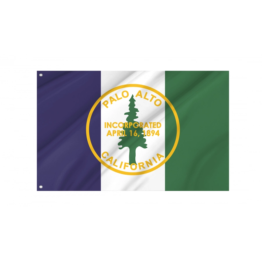 Flag of Palo Alto, California, Patriotic Flags, Unique Design Print, Flags for Indoor & Outdoor Use