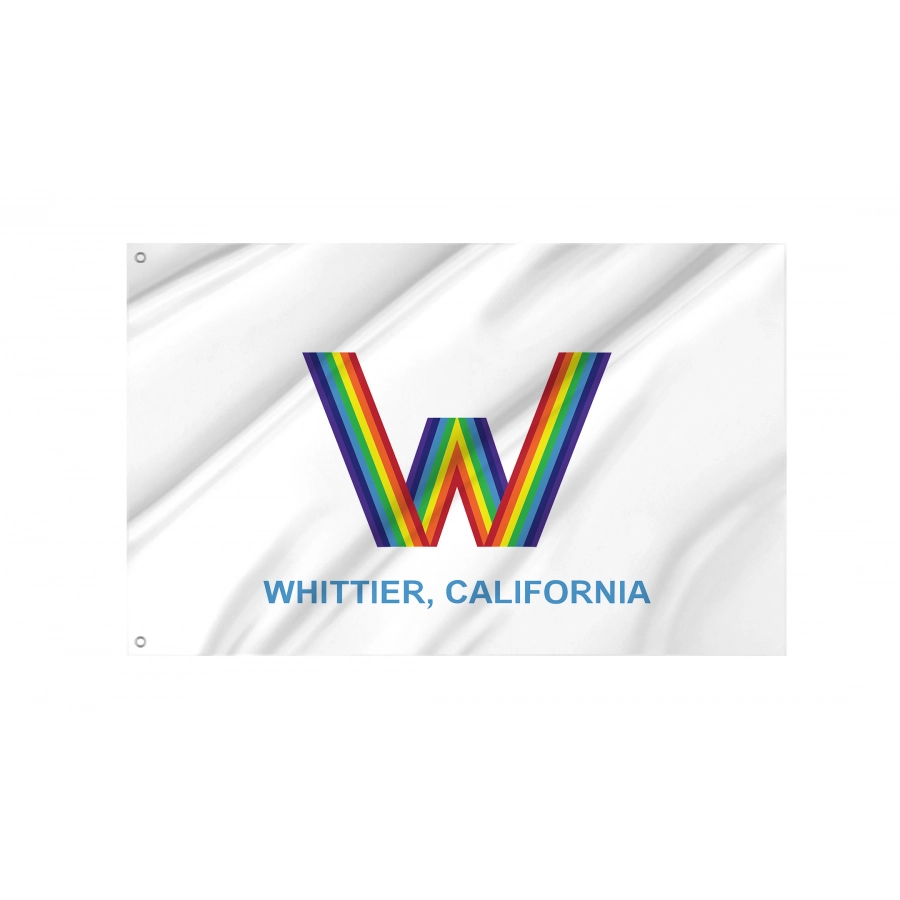 Flag of Whittier, California, Patriotic Flags, Unique Design Print, Flags for Indoor & Outdoor Use