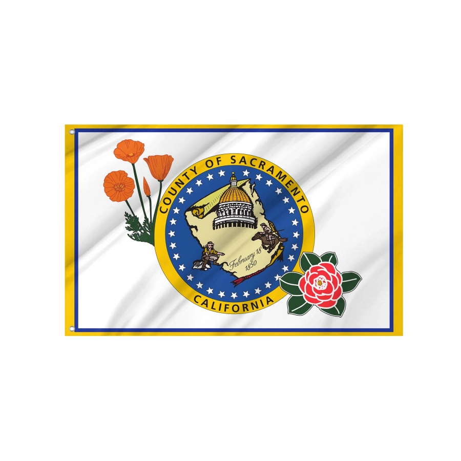 Sacramento County Flag for Indoor & Outdoor Use, CALUSA11