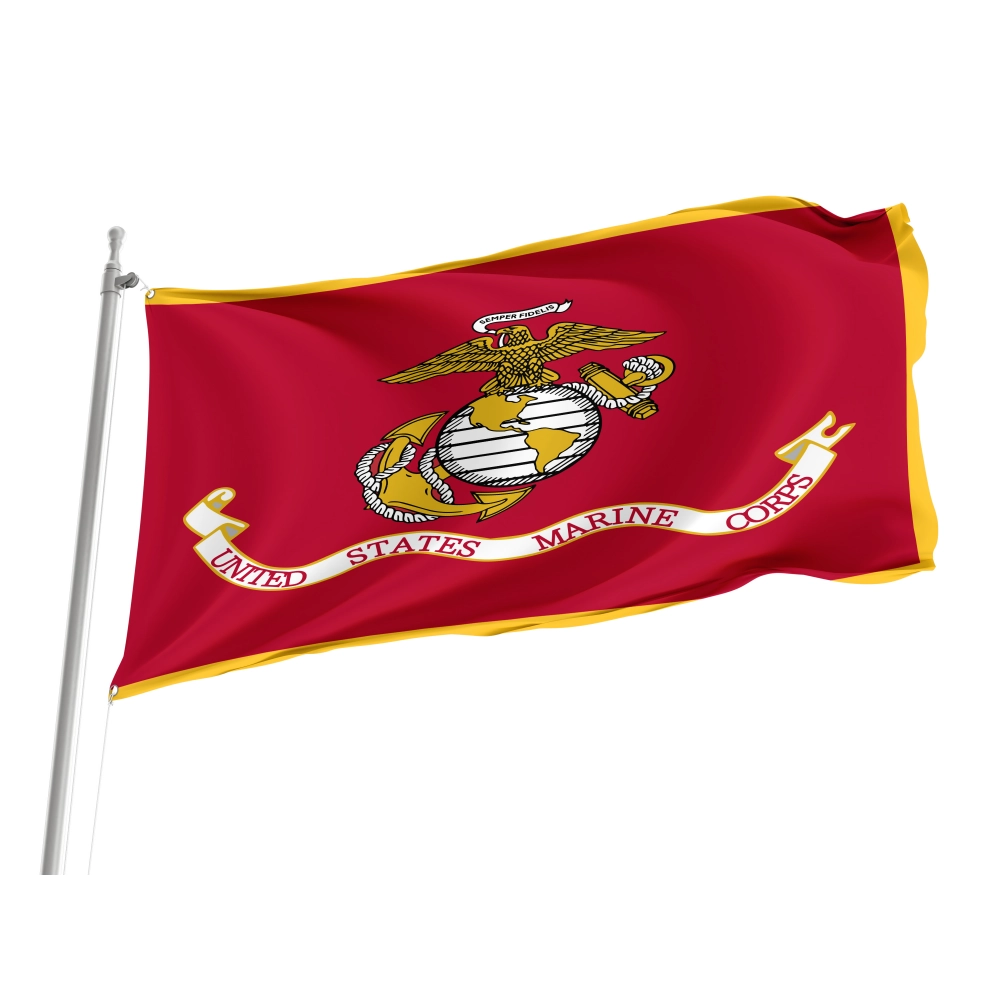 US Marine Corps USMC Flag for Indoor & Outdoor Use