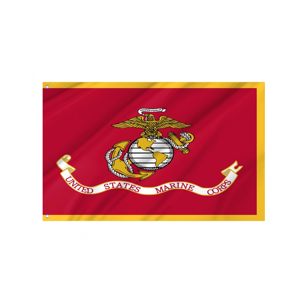 US Marine Corps USMC Flag for Indoor & Outdoor Use