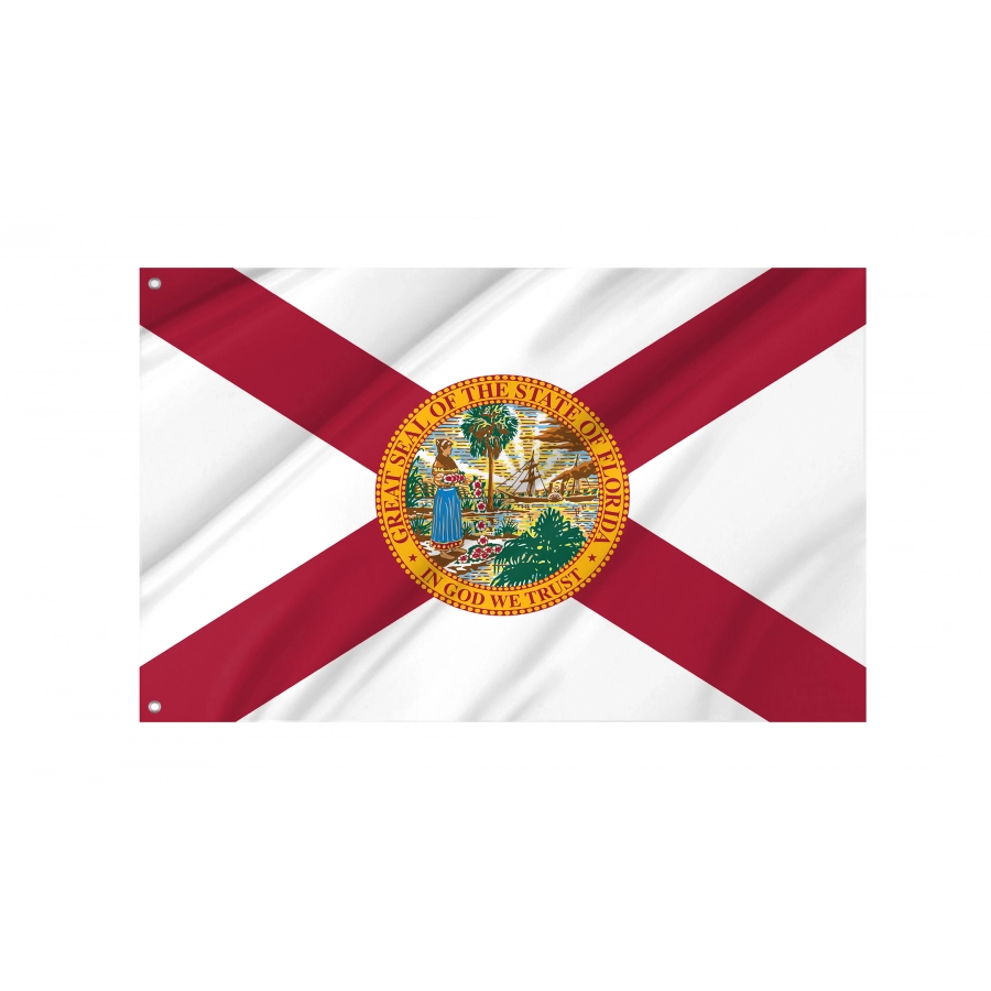 Flag of Florida State, Patriotic Flags, Unique Design Print, Flags for Indoor & Outdoor Use