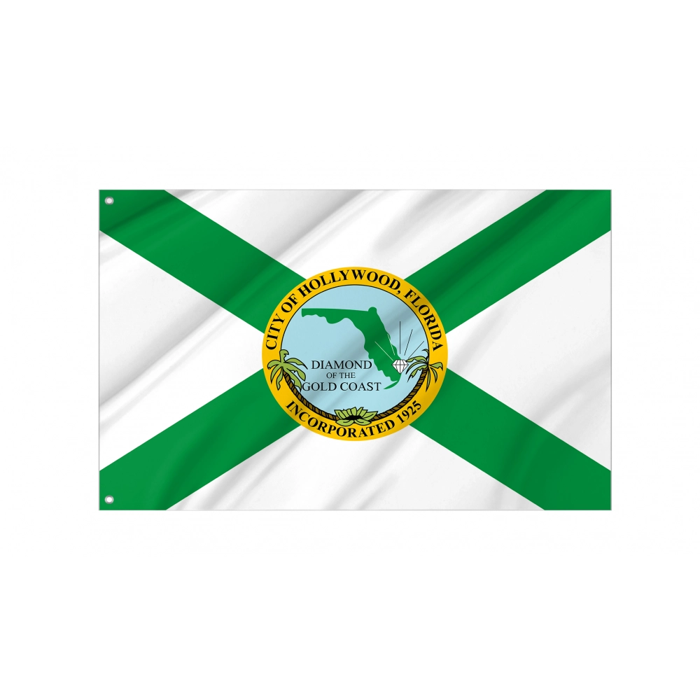 Hollywood City Flag for Indoor & Outdoor Use