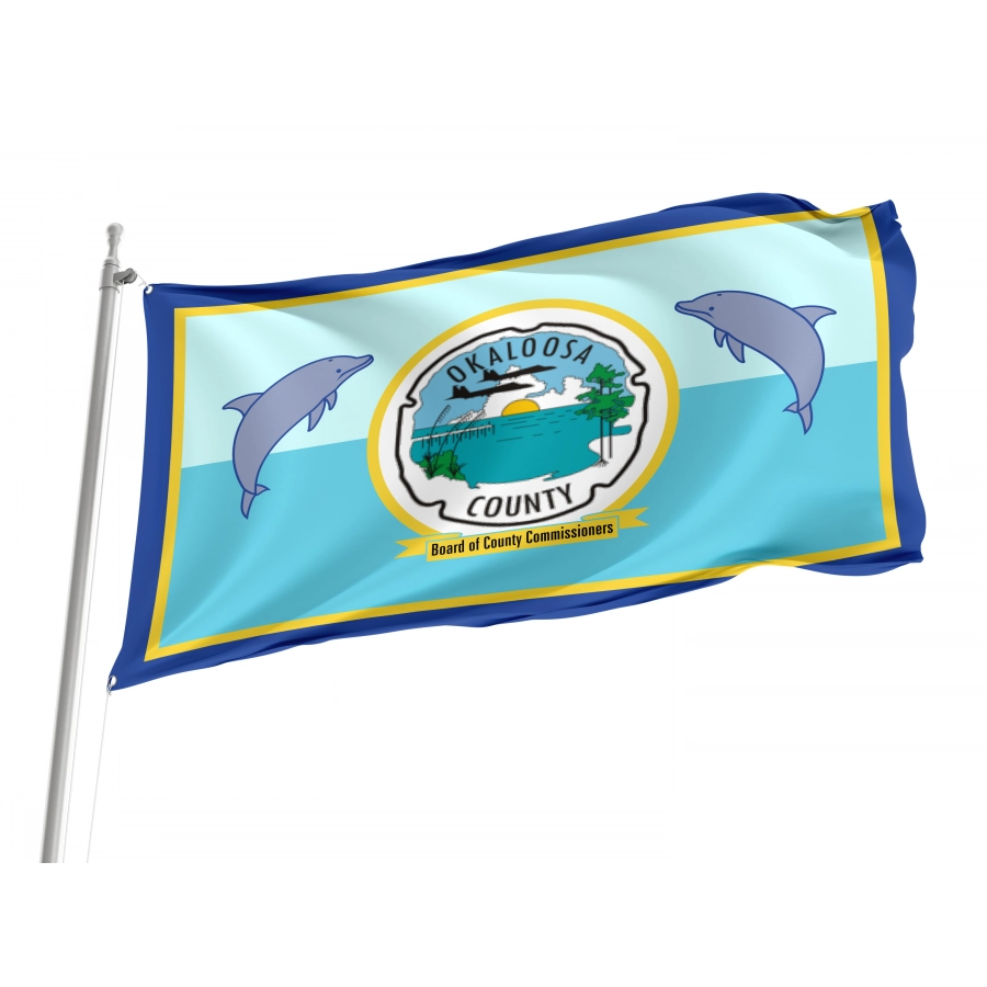 Flag of Okaloosa County, Florida, Patriotic Flags, Unique Design Print, Flags for Indoor & Outdoor Use