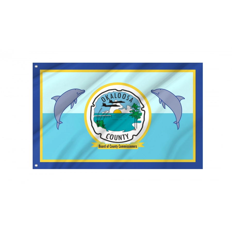 Flag of Okaloosa County, Florida, Patriotic Flags, Unique Design Print, Flags for Indoor & Outdoor Use