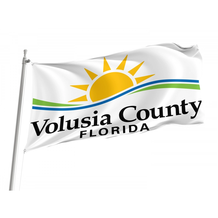 Flag of Volusia County White, Florida, Patriotic Flags, Unique Design Print, Flags for Indoor & Outdoor Use