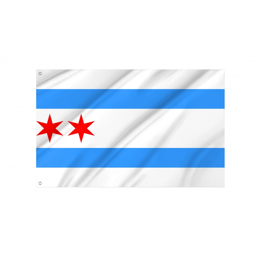 Flag Of Chicago, Illinois 1917, Patriotic Flags, Unique Design Print, Flags For Indoor & Outdoor Use - High Quality Illinois for Indoor and Outdoor Use