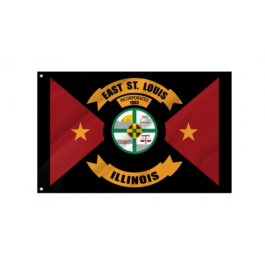 Flag of East St. Louis, Illinois, Patriotic Flags, Unique Design Print, Flags for Indoor & Outdoor Use