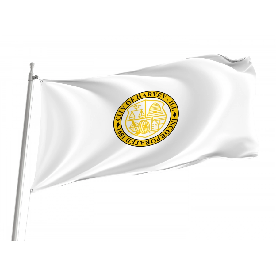 Flag of Harvey, Illinois, Patriotic Flags, Unique Design Print, Flags for Indoor & Outdoor Use