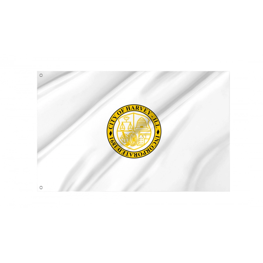 Flag of Harvey, Illinois, Patriotic Flags, Unique Design Print, Flags for Indoor & Outdoor Use