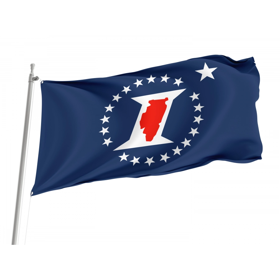 Flag of Illinois Sesquicentennial, Patriotic Flags, Unique Design Print, Flags for Indoor & Outdoor Use