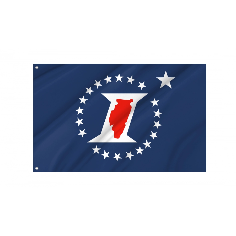 Flag of Illinois Sesquicentennial, Patriotic Flags, Unique Design Print, Flags for Indoor & Outdoor Use