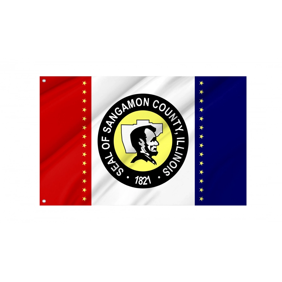 Flag of Sangamon County, Illinois, Patriotic Flags, Unique Design Print, Flags for Indoor & Outdoor Use